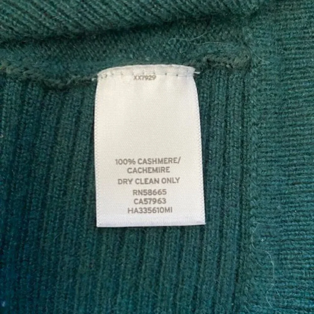 HALOGEN 100% Cashmere Oversized Sweater Hunter Green Small